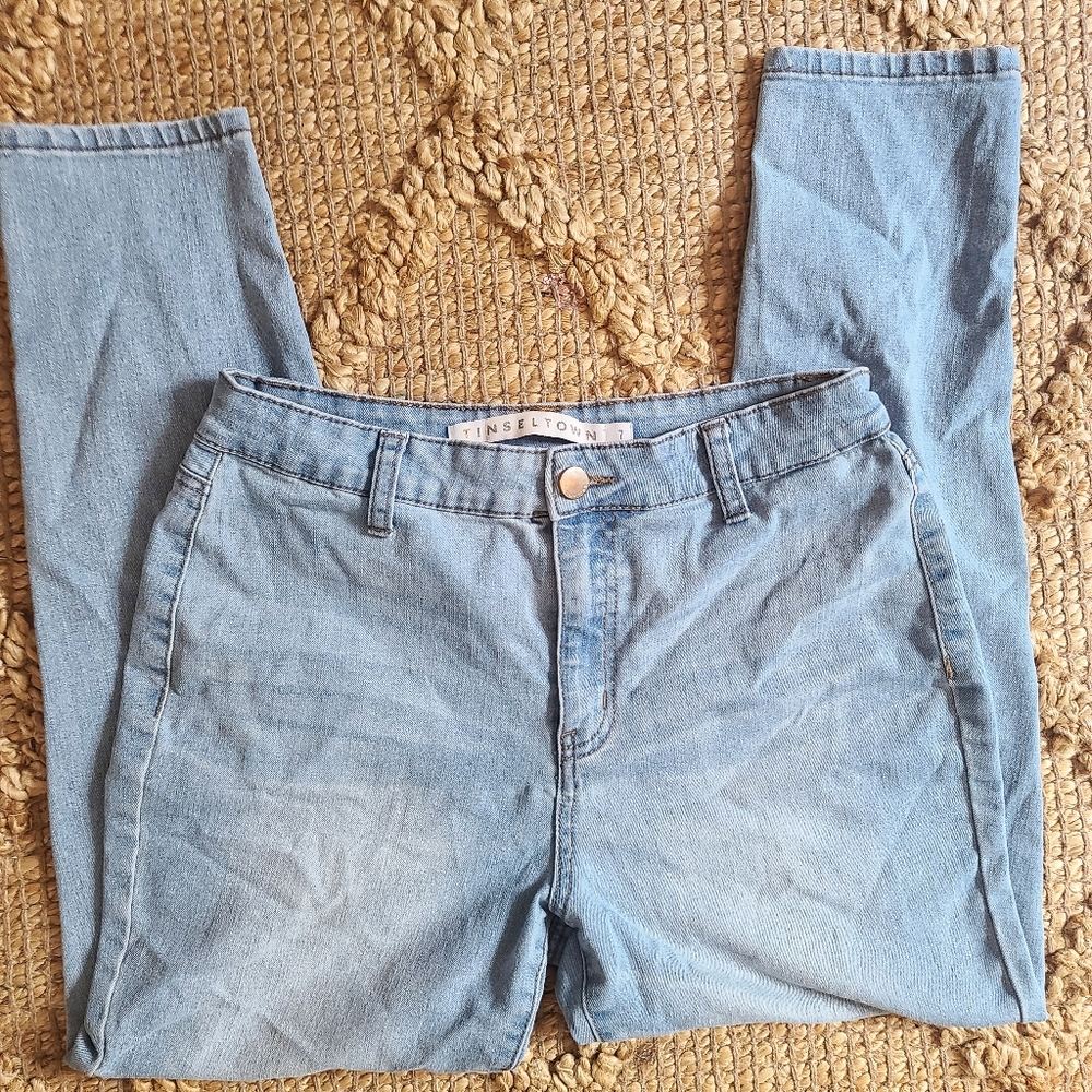 Light blue ankle high waist jeggings size 7